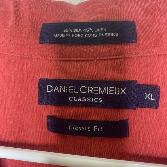 Daniel Cremieux Classics XL Silk Linen Blend Shirt Short Sleeve Button-Up Resort - Picture 2 of 9